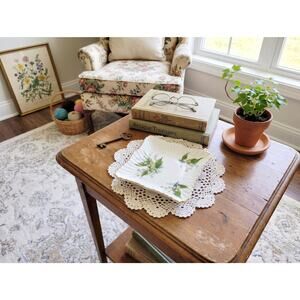 Vintage Hammersley Lily of the Valley Trinket Dish- Fine Bone China England Gold